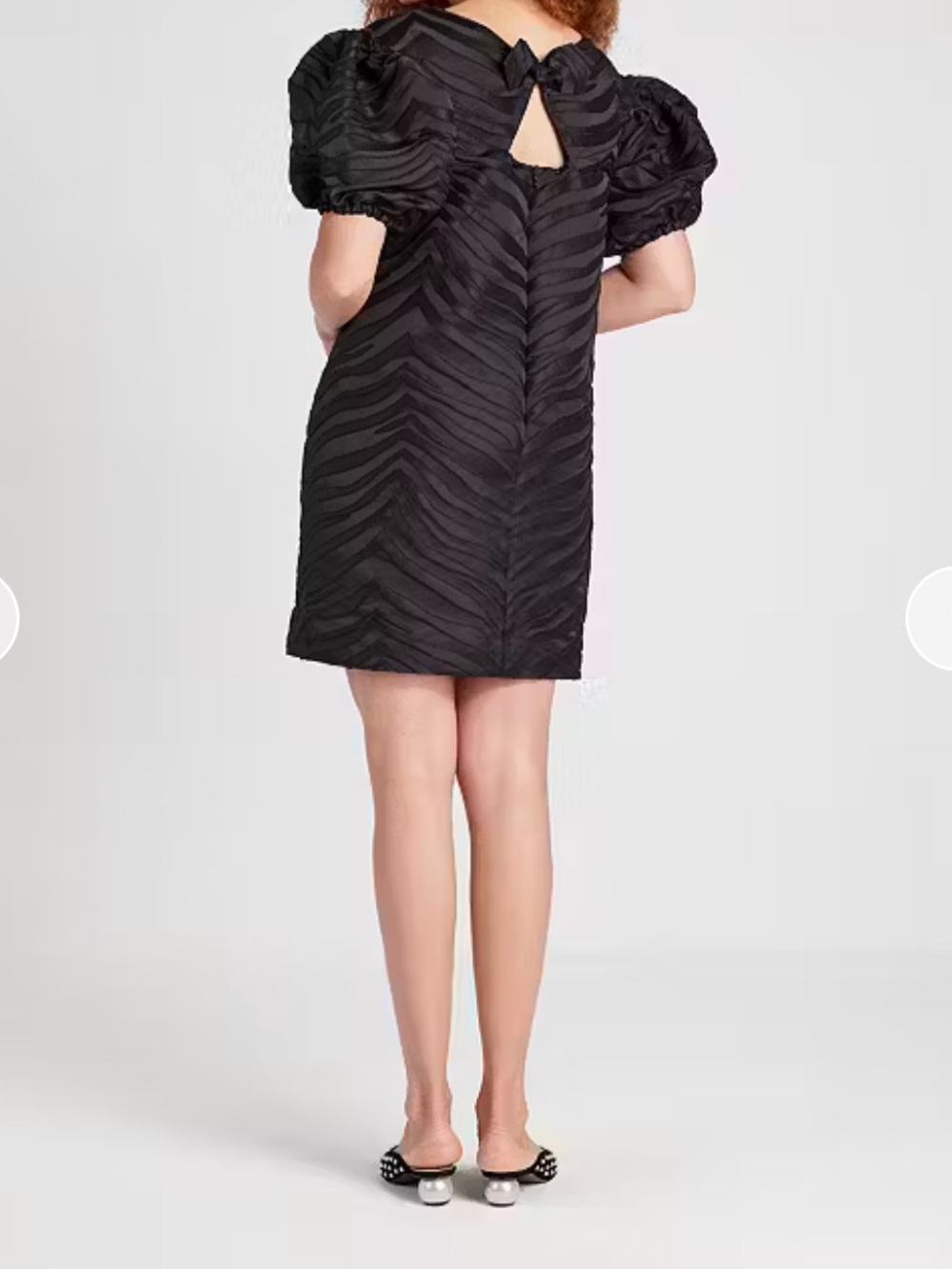 kate spade Black Textured Zebra-Stripe Mini Dress - Picture 4 of 5